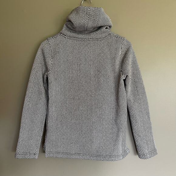 J. Crew Long Sleeve Funnelneck Pullover Black White Herringbone Sz XS Turtleneck - Picture 13 of 16